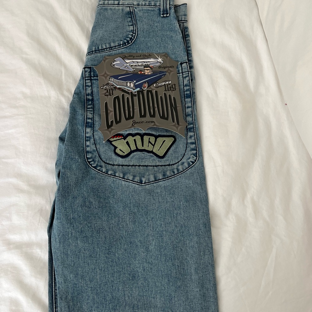 JNCO Blue Flare & Wide Leg Jeans with Embroidered Back